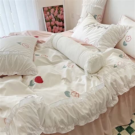 Ensemble De Literie De Style Princesse Cor Enne Couette Simple Dortoir