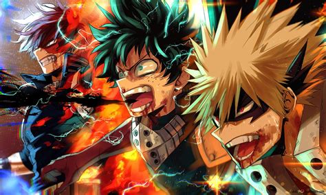 hero academia shoto todoroki izuku midoriya katsuki bakugo