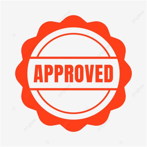 Approved Stamp In Orange Circle Shape And Line For Verification Vector