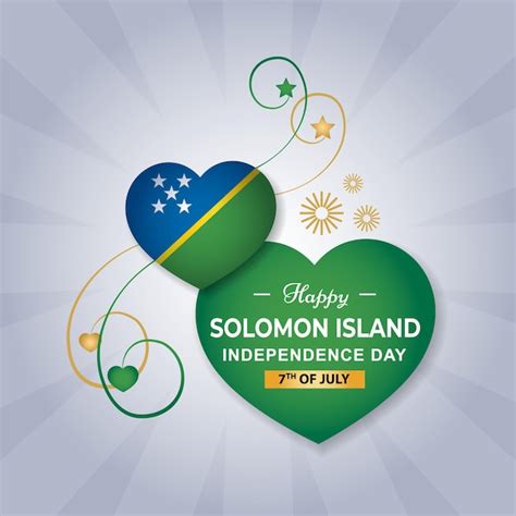 Premium Vector Solomon Islands Heart Flag For Independence Day