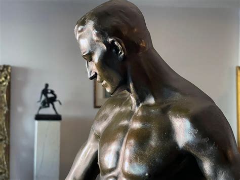 Athletic Male Nude Bronze The Fencer After Hugo Lederer Bronze Statue For Sale At Stdibs