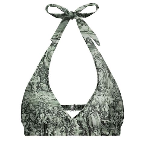 Durer Series Apocalypse Halter Neck Bikini Top Aloha From Deer Wolf Badger