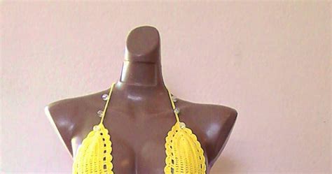 Corola S Artesanales Bikini Amarillo Y Cuentas