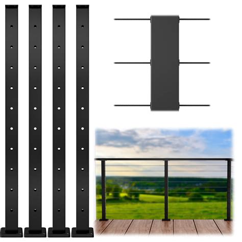 Buy Muzata Pack Level Drilled Cable Railing Post X X Fixed Top