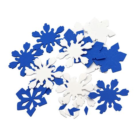 16 Pcs Snowflake Foam Cutouts Assorted Ploma