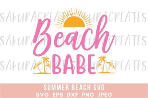 Beach Babe Summer Quote Graphic Graphic By SakuraCreateStudio Creative Fabrica