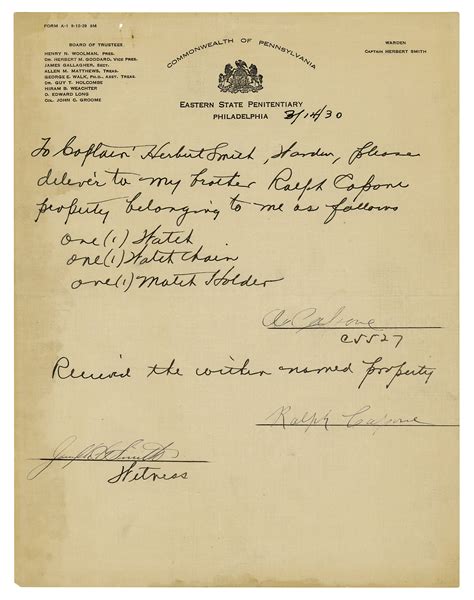 Al Capone and Ralph Capone Document Signed | RR Auction