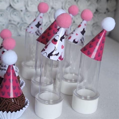 Mini Chapeuzinho Chá de Lingerie topper Docinhos tubete Elo