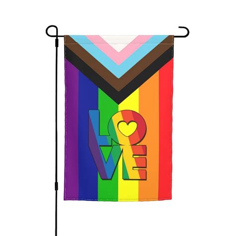 Progress Pride Flag Gay Lgbtq Rainbow Garden Flag Double Sided Vertical Decoration Yard Small