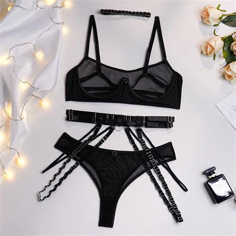 Billionm Lingerie Sensual Female Underwear Transparent Bra Panty Sets Naughty See Through