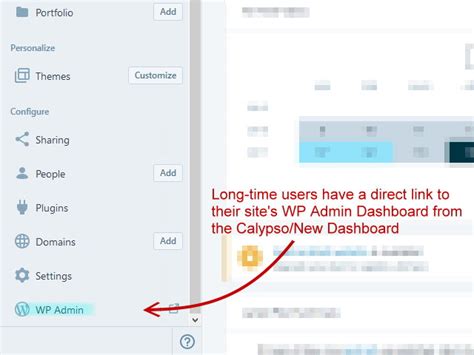 screenshot  wp admin link wpcommaven