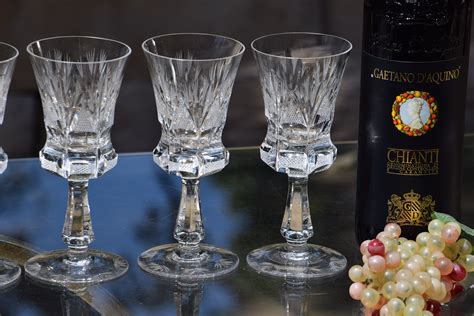 cut crystal wine glass vintage 8