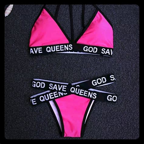 Swim Padded Version Sexy God Save Queens Caged Bikini Poshmark