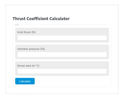 Thrust Coefficient Calculator - Calculator Academy