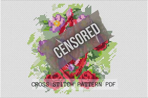 Vulva Art Cross Stitch Pattern Pdf LGBT Feminist Vagina Flowers Art