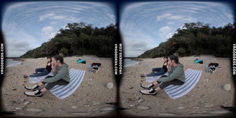 Cloudy Day At A Nude Italian Beach With Sofie And Josie Swimming And Laying Out VR Porn Video