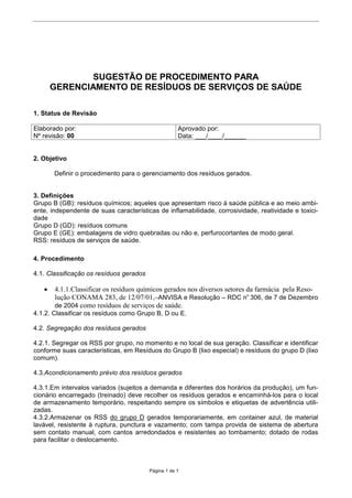 Pop gerenciamento de resíduos de serviços de saúde PDF