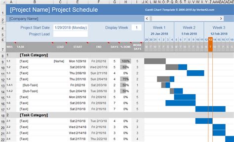 Gantt Chart Template Vertex42 - Chart Examples