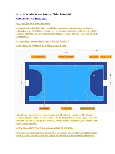 Regra Oficial Do Handebol - Regras Do Handebol | PDF | Esportes | Esportes coletivos