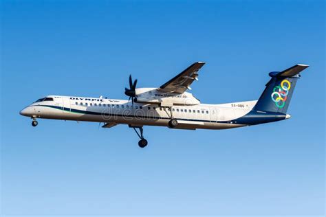 Olympic Air Bombardier DHC-8-400 Airplane Athens Airport in Greece ...