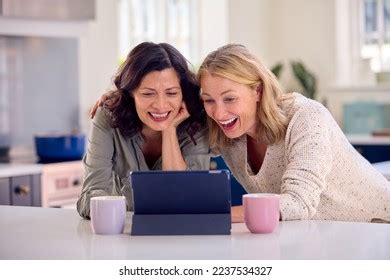Same Sex Mature Female Couple Using Stock Photo Shutterstock