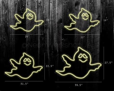 Ghost Led Neon Sign Handmade Halloween Decor All Hallows Etsy Uk