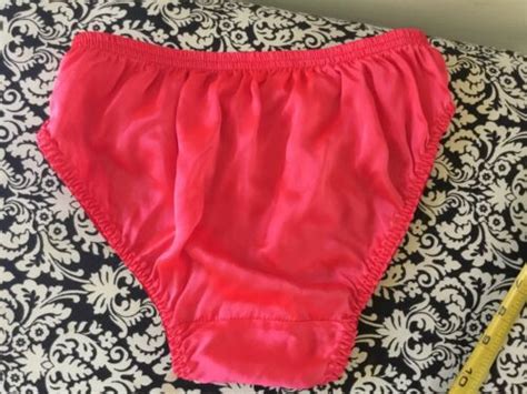 Vintage 100 Silk Red Bikini Ruched Panties Small Shi Gem
