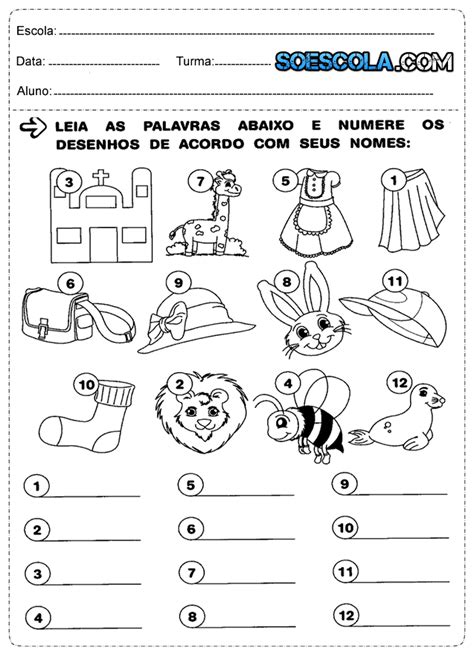 Atividades 1° ano português alfabeto - SÓ ESCOLA