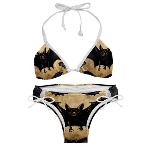 Bats Women S Bikini Set With Detachable Sponge And Adjustable Strap Two Pack Ideal For Beach