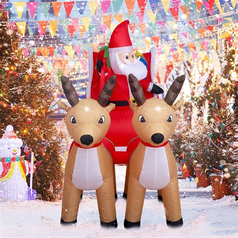 Asteroutdoor 8ft Christmas Inflatable Decorations Outdoor Claus On