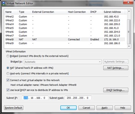 TuM Fatig Change VMware Workstation NAT IP Range