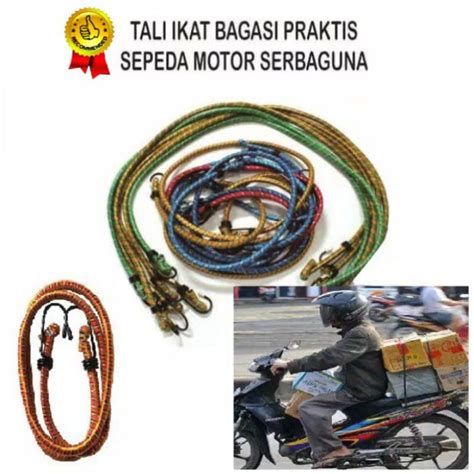 Jual TALI PENGIKAT IKAT BARANG 1M KARET KAIT BAWAAN BARANG DI MOTOR