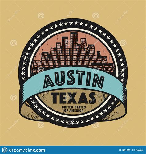 Grunge Rubber Stamp Or Label With Name Of Austin Texas Stock Vector