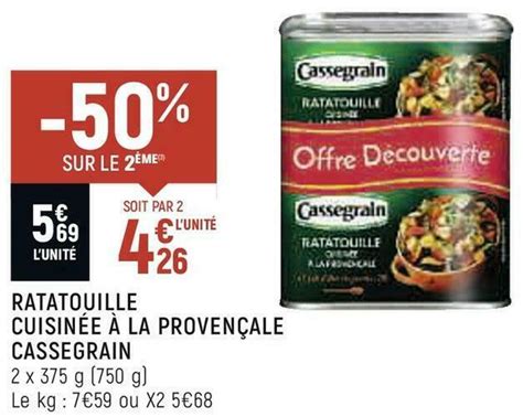 Promo Cassegrain ratatouille cuisinée à la provençale chez Spar