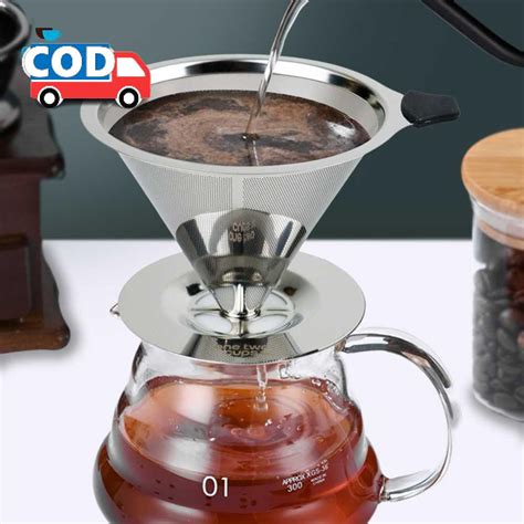 Jual Filter Kopi V60 Stainless Coffee Dripper Saringan Penyaring Coffe