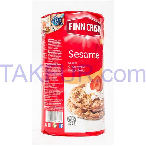 Хлебцы Finn Crisp круг пшен кунжут 250г купить онлайн с доставкой в ...