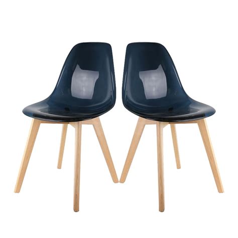 Lot De 2 Chaises Scandinaves THE CONCEPT FACTORY Coque Plastique Noire