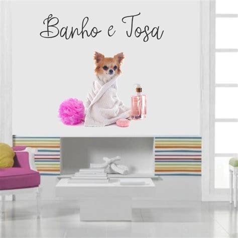 Adesivo Decorativo Parede Pet Shop Banho Tosa Toalha X Cm Leroy