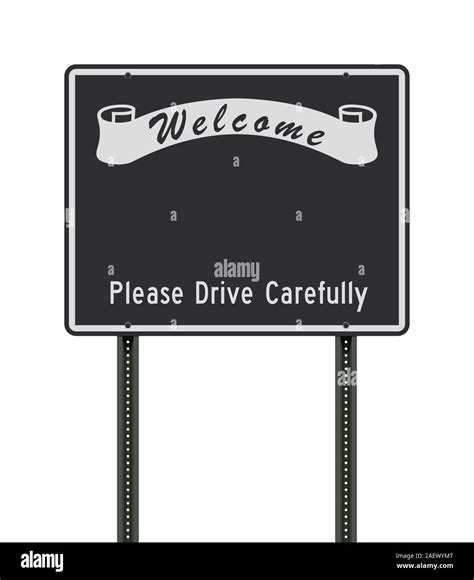 Vector Illustration Of A Empty Welcome Road Sign Template Stock Vector