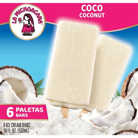 Helados Mexico Ice Cream Coconut Bars 6 Ea Frozen Foods Fairplay