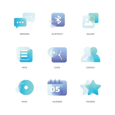 Minimalist Modern Glass Morphism Icon Collection 3106101 Vector Art At Vecteezy