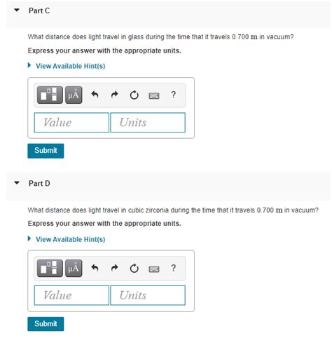 Solved Part A How Long In Ns Does It Take Light To Travel Chegg