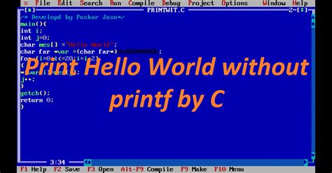 How To Print Hello World Without Printf In C Language