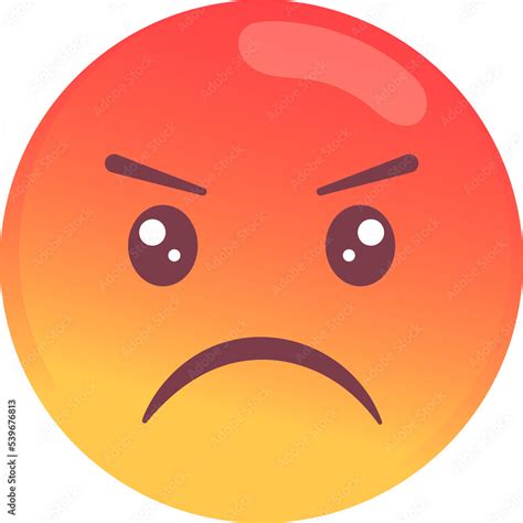 Angry Rage Emoji Face Illustration Stock Illustration | Adobe Stock