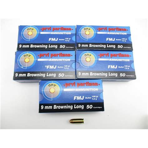 PPU 9MM BROWNING LONG AMMO