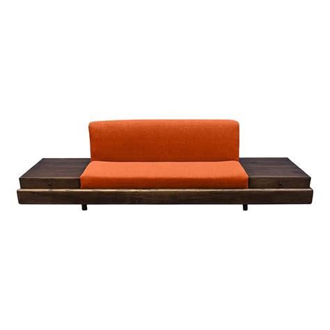 Modern Walnut Platform Sofa Chairish