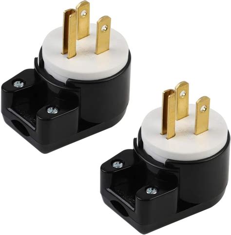 Leviton L10 101an E Residential Grade Straight Blade Angle Plug Black