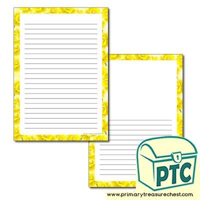 Daffodil Page Border With Narrow Lines Primary Treasure Chest