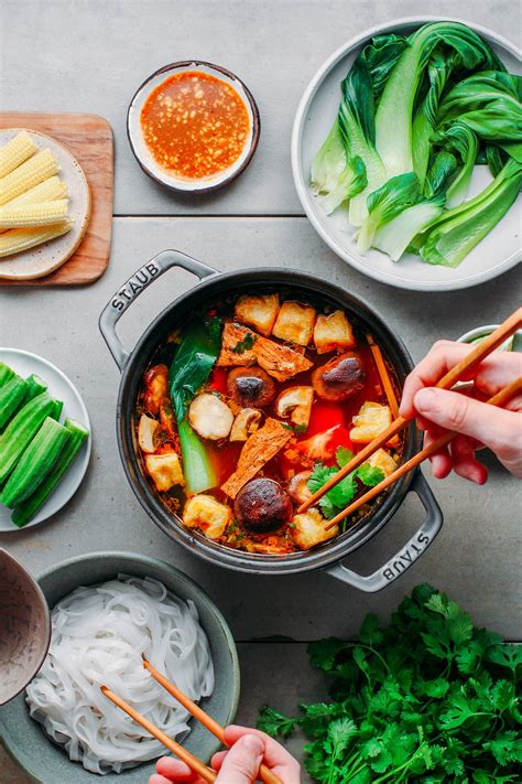 Spicy Vegan Hot Pot Full Of Plants