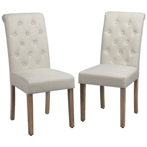 Yaheetech 2pcs Classic Fabric Upholstered Dining Chair For Home And Restaurants Beige Walmart